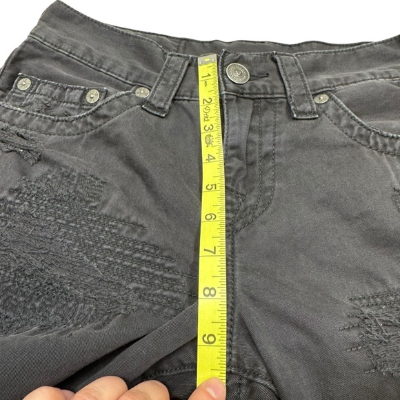 True Religion Geno Relaxed Slim Jeans Straight Distressed Washed Black Women 28 - Picture 15 of 16